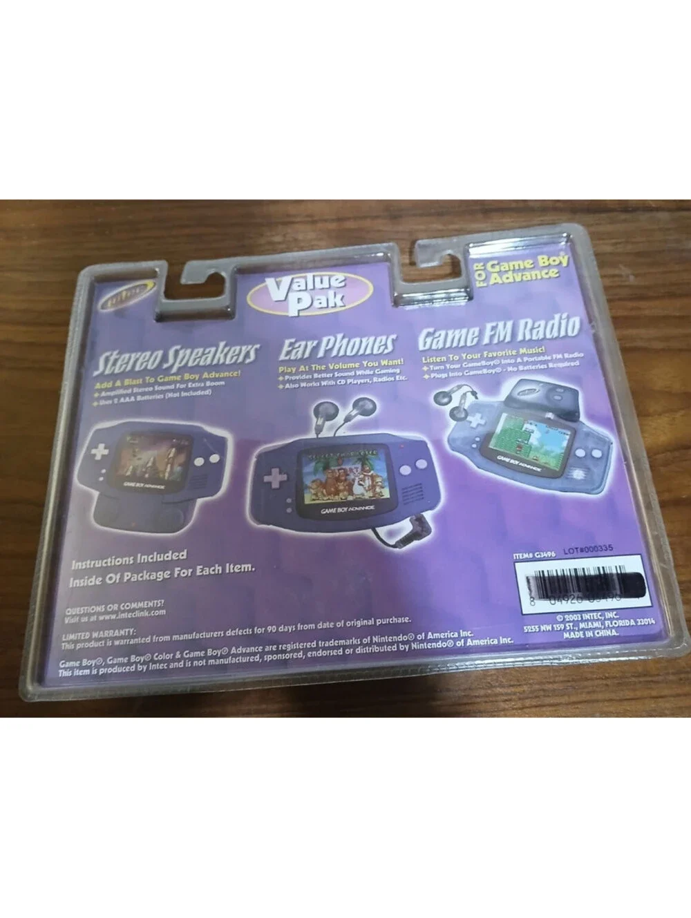 Intec Nintendo Game Boy Advance Stereo Speakers FM Radio Ear Phones (NIB)